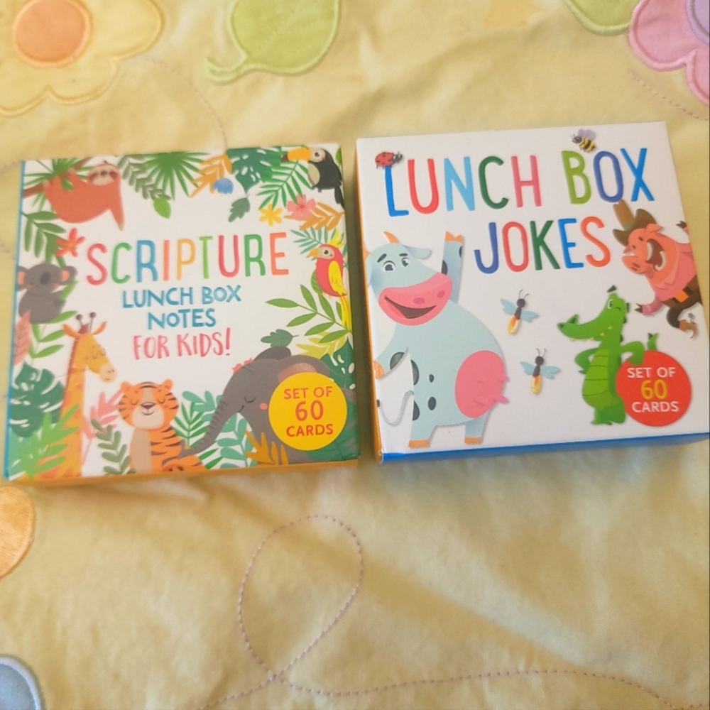 NIB Set Of 2 Lunch Box Notes For Kids Scripute Cards And Lunch Box Jokes